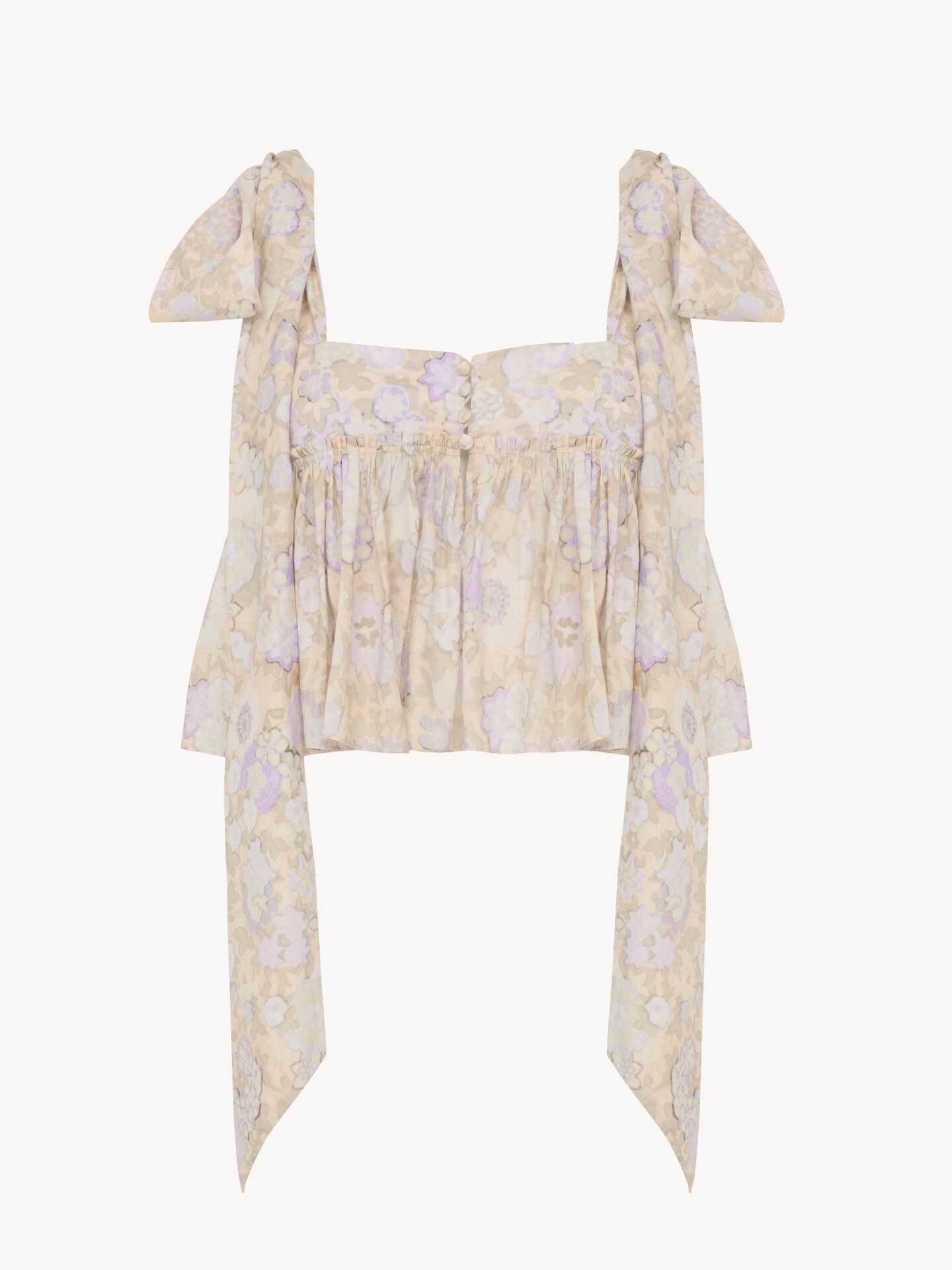 Knotted-strap cropped top in soft cotton - 2