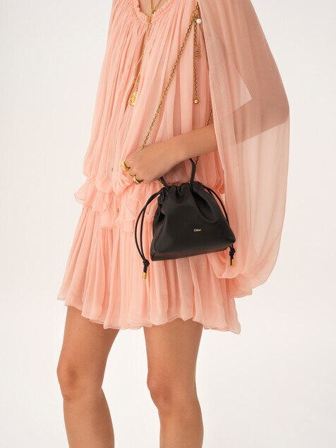 Mini Chloé Icons shoulder bag with chain in soft leather