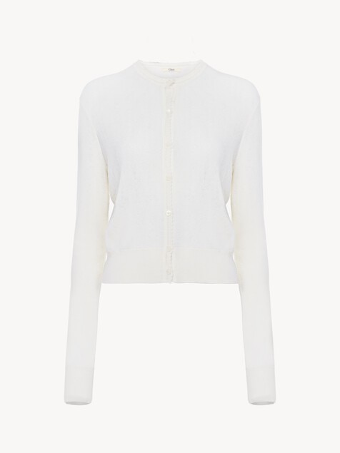 Fitted cardigan in a wool knit