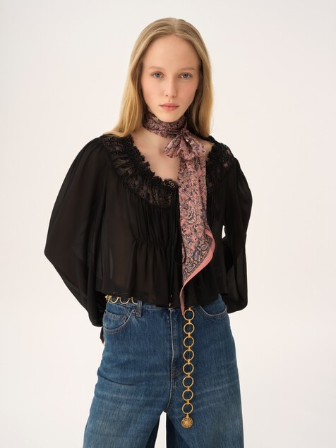 Foulard bandeau Chlo&eacute; Paisley en charmeuse de soie