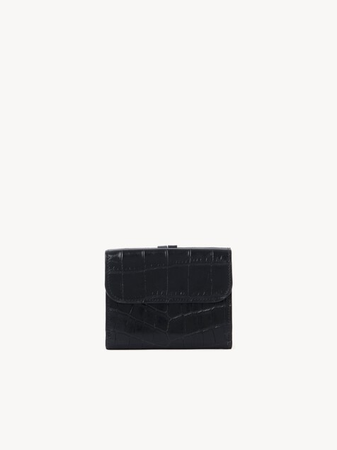Small Alphabet tri-fold wallet in croc-effect leather