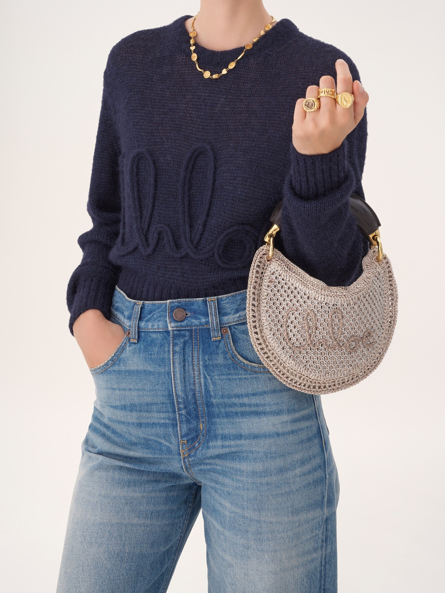 グリッタークロシェ製Summer Bananaミニホーボーバッグ - 3