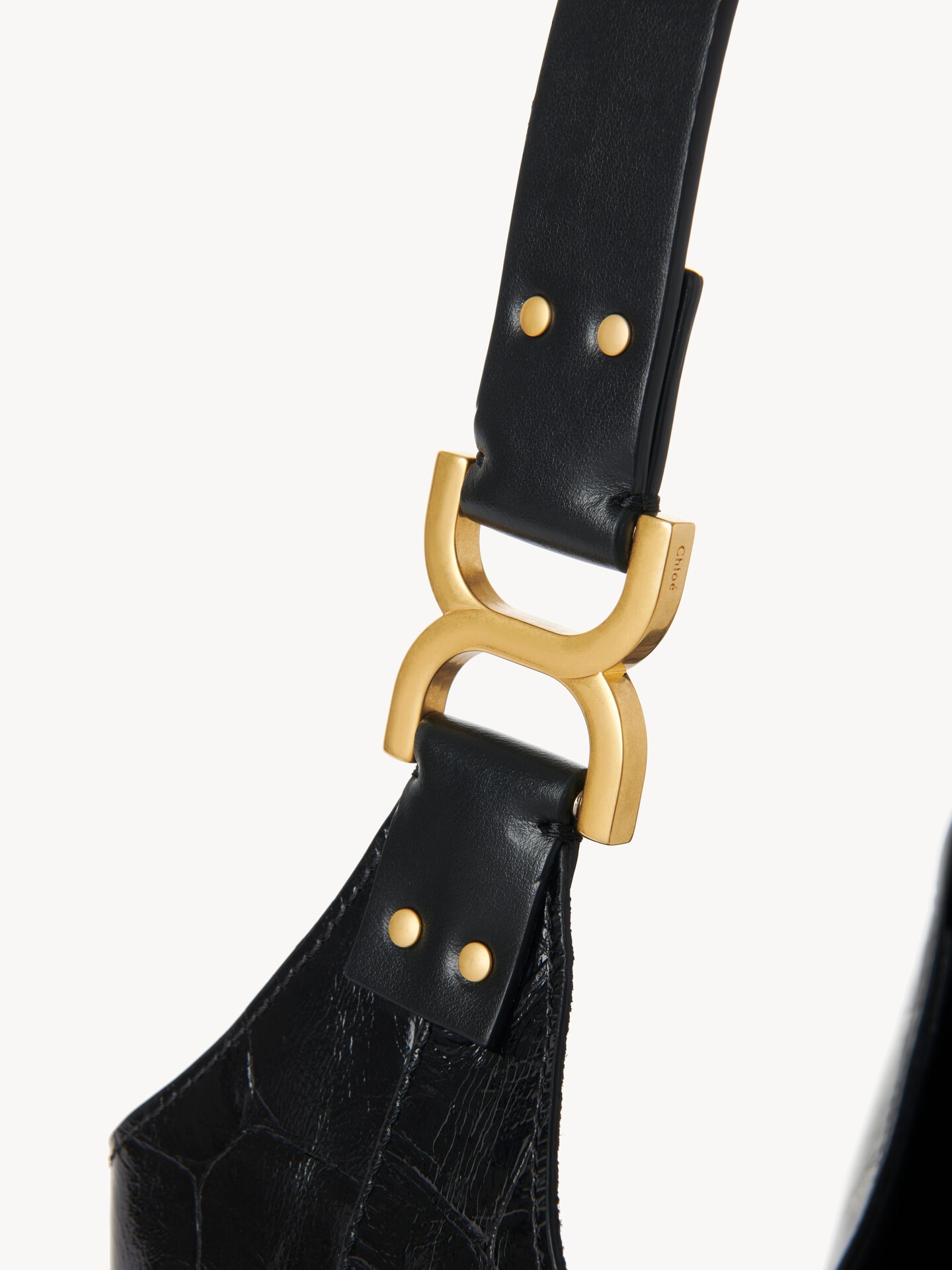 Small Marcie hobo bag in croco-effect leather - 8