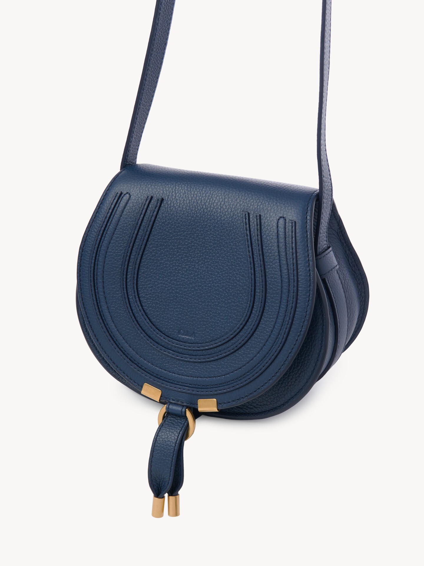 Small Marcie saddle bag in grained leather - 4