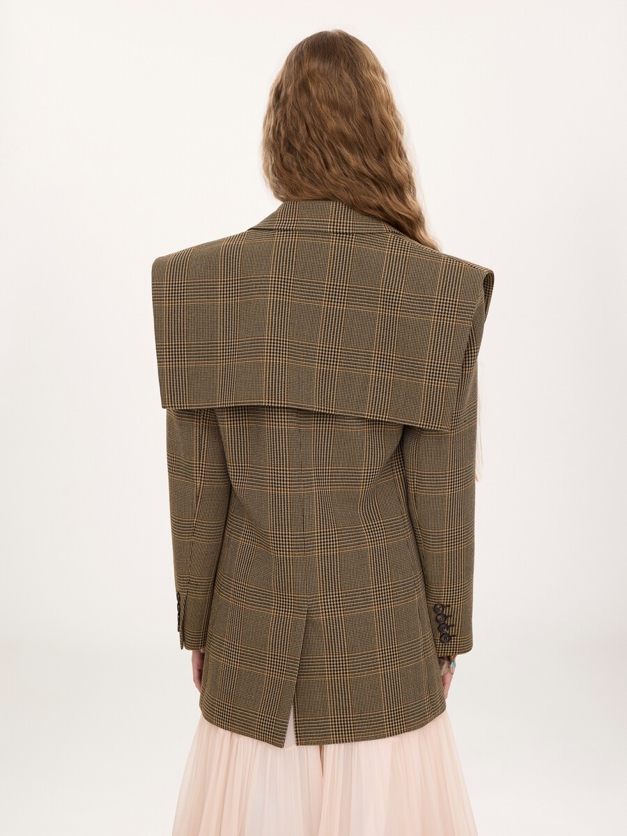 Single-breasted tailored jacket in Prince of Wales wool - 8