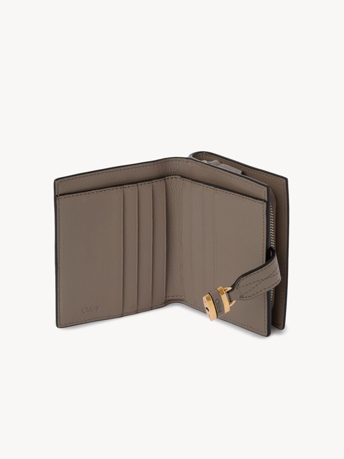 Paddington square wallet in grained leather - 4.0