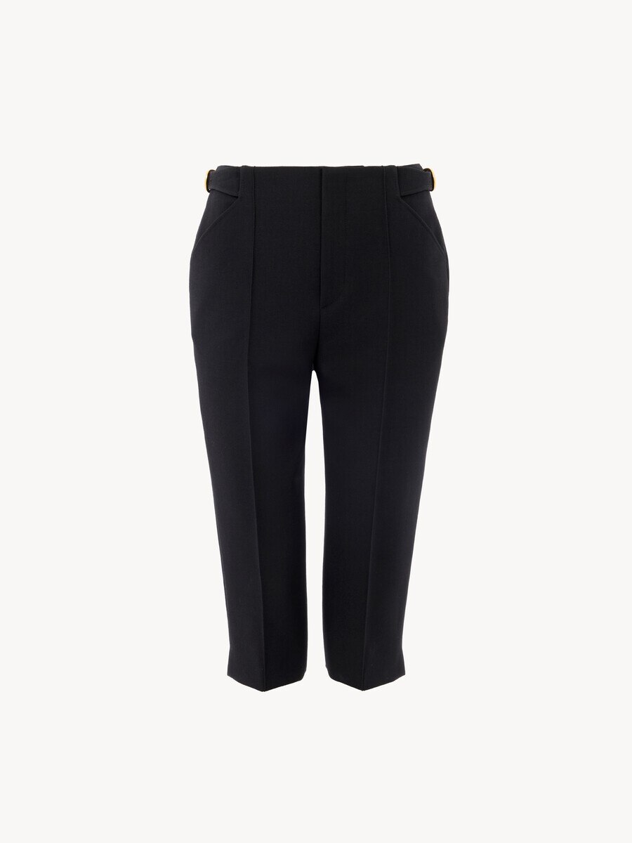 Pantalon tailleur capri en cr&ecirc;pe de laine - 2