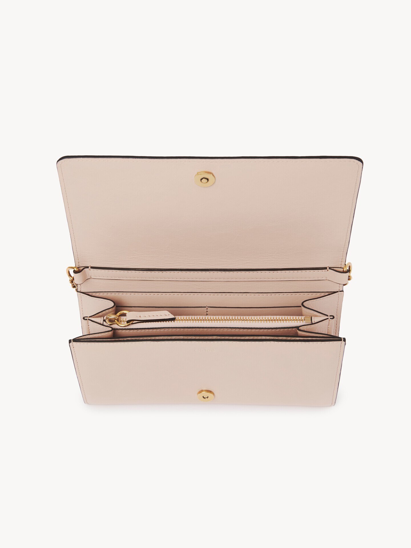 Chlo&eacute; Iconic flap wallet on chain in shiny leather - 6