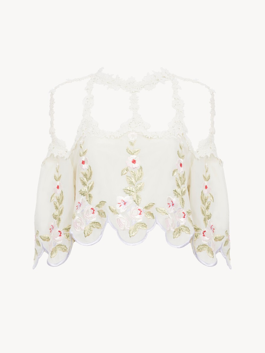 Cut-out cropped top in technical taffeta - 2