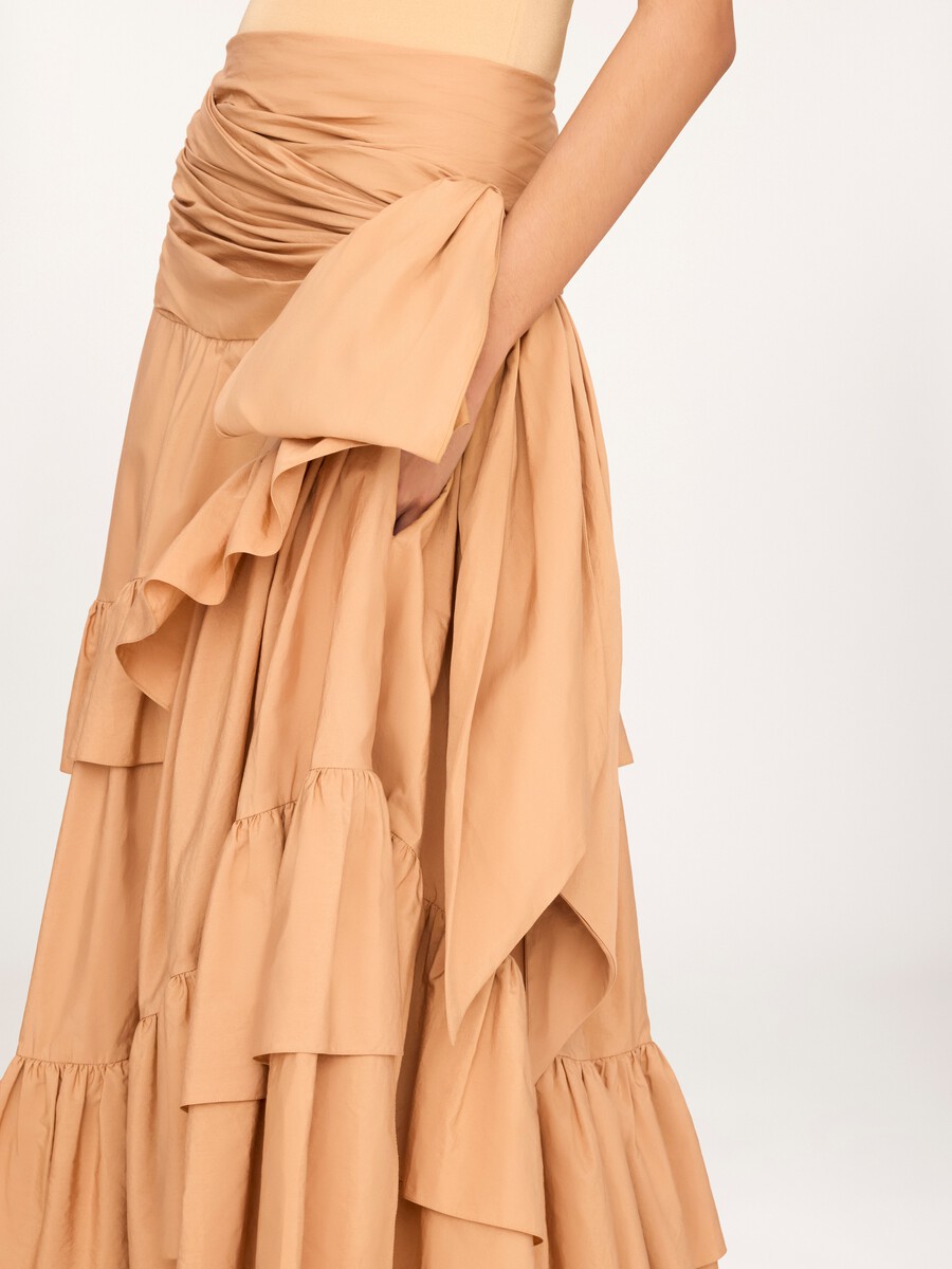 Long ruffled skirt in cotton poplin - 8
