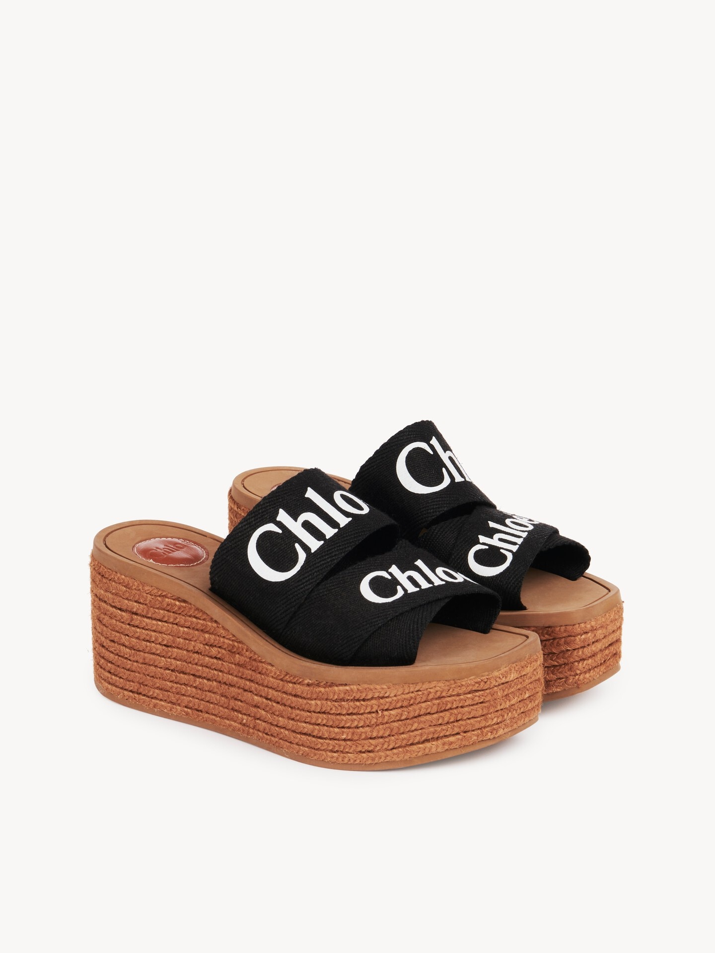 Woodyウェッジエスパドリーユ 黒 - Chloé