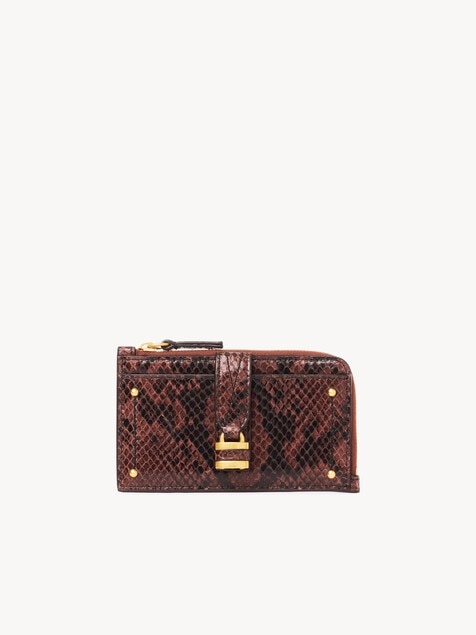 Small Paddington purse with card slots in python-effect leather