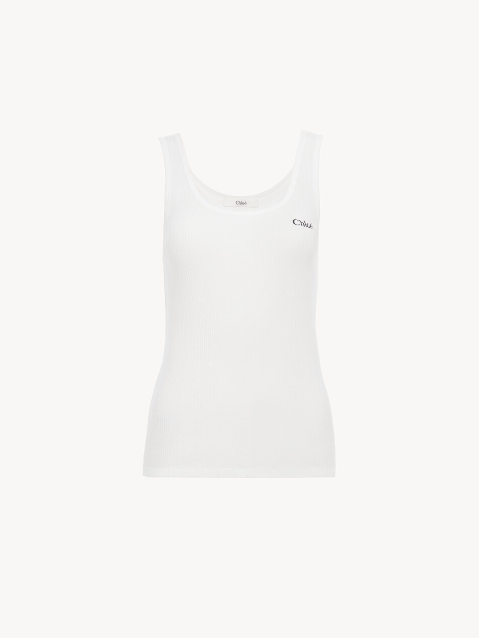 Top sans manches en jersey &agrave; logo