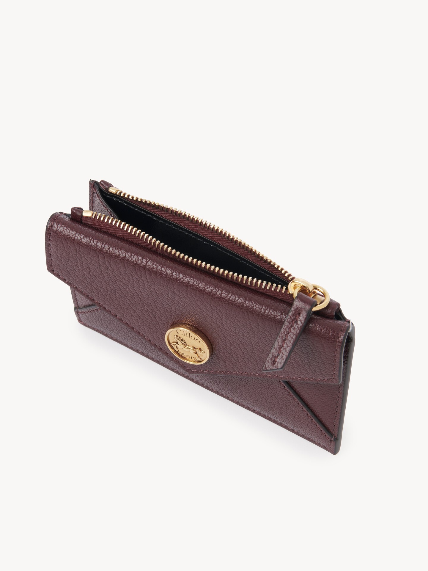 Small Envelope purse with card slots in grained leather - 5