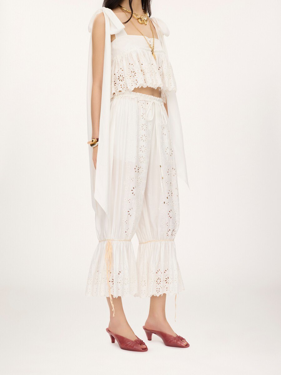 Fluid drawstring trousers in soft cotton - 4