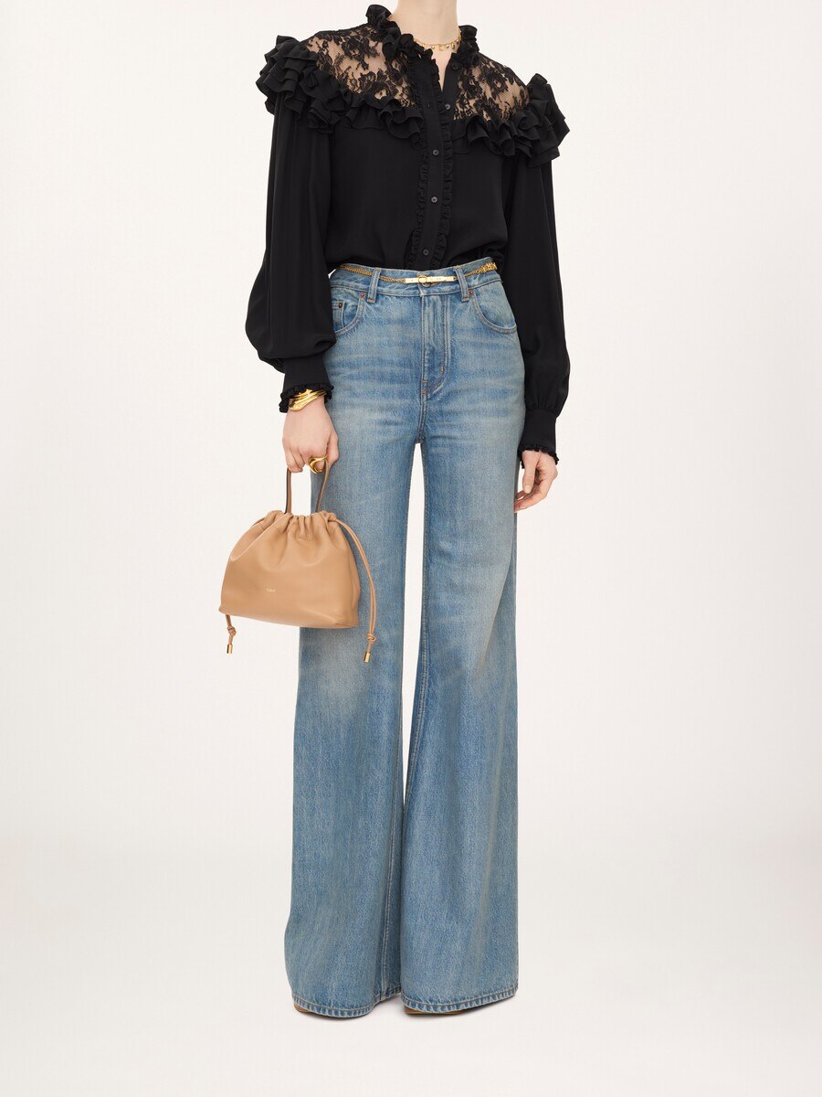 Small Chlo&eacute; Icons shoulder bag with chain in soft leather - 8