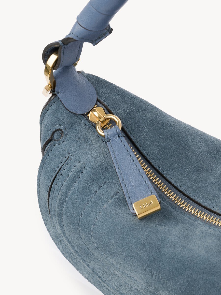 Mini sac port&eacute; &eacute;paule Marcie en cuir velours - 7