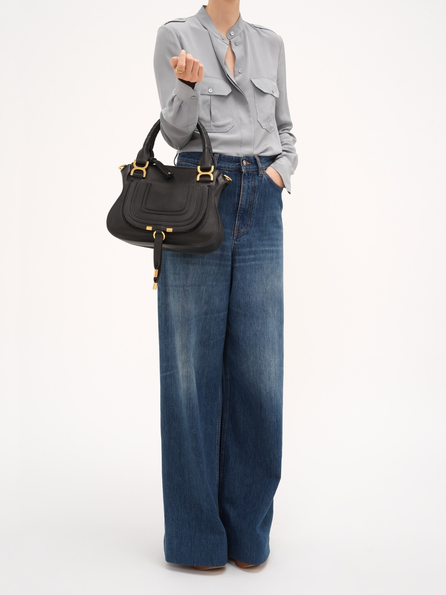 Small Marcie bag in grained leather - 3