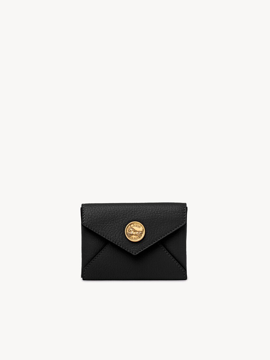 Envelope card holder in grained leather - 1