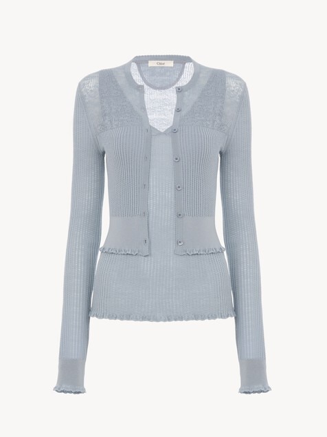 Ensemble coordonn&eacute; en maille de laine extrafine