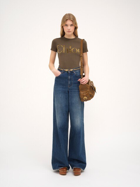 T-shirt ajust&eacute; en jersey de coton &agrave; logo