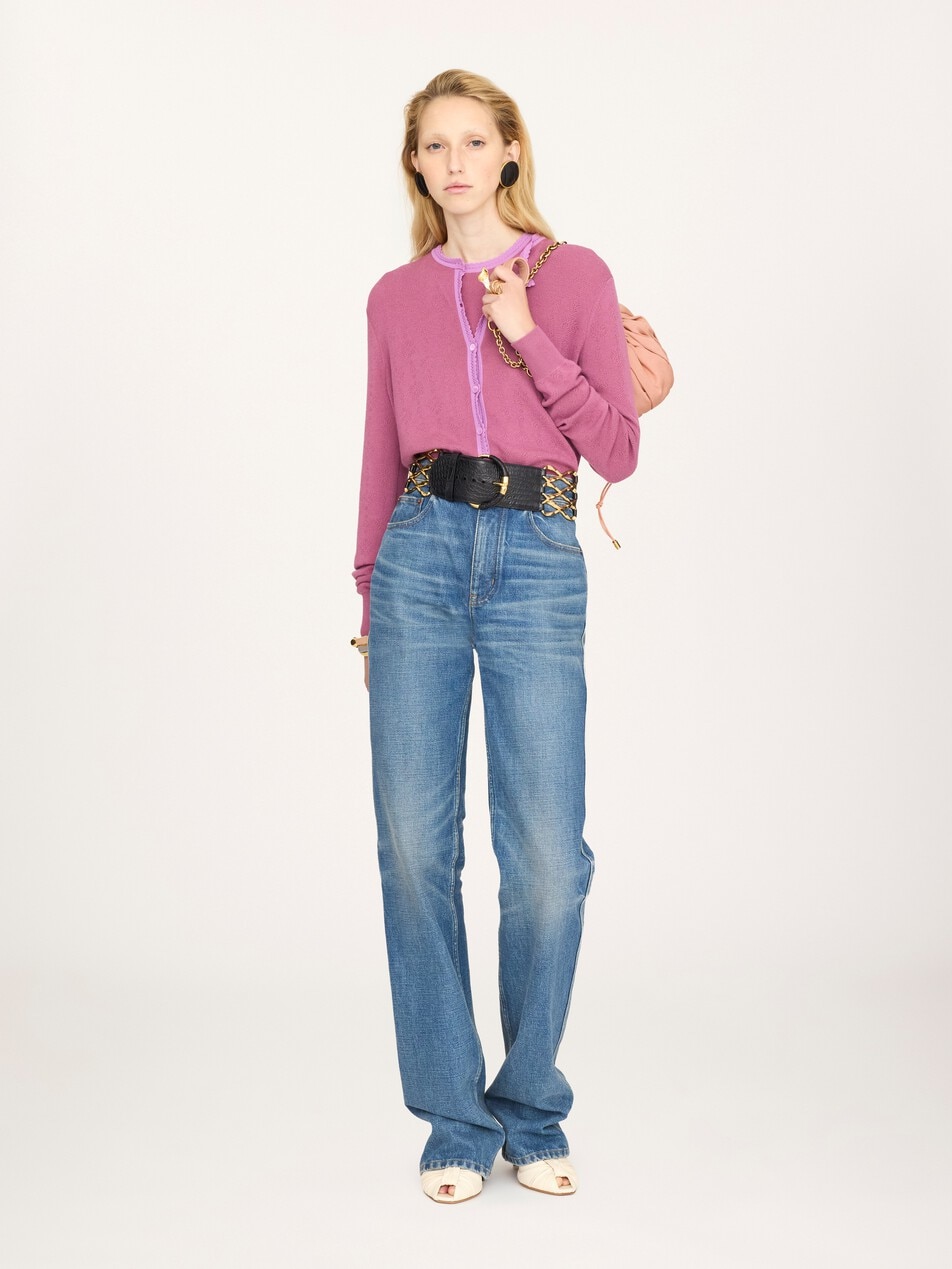 Fitted cardigan in a wool knit