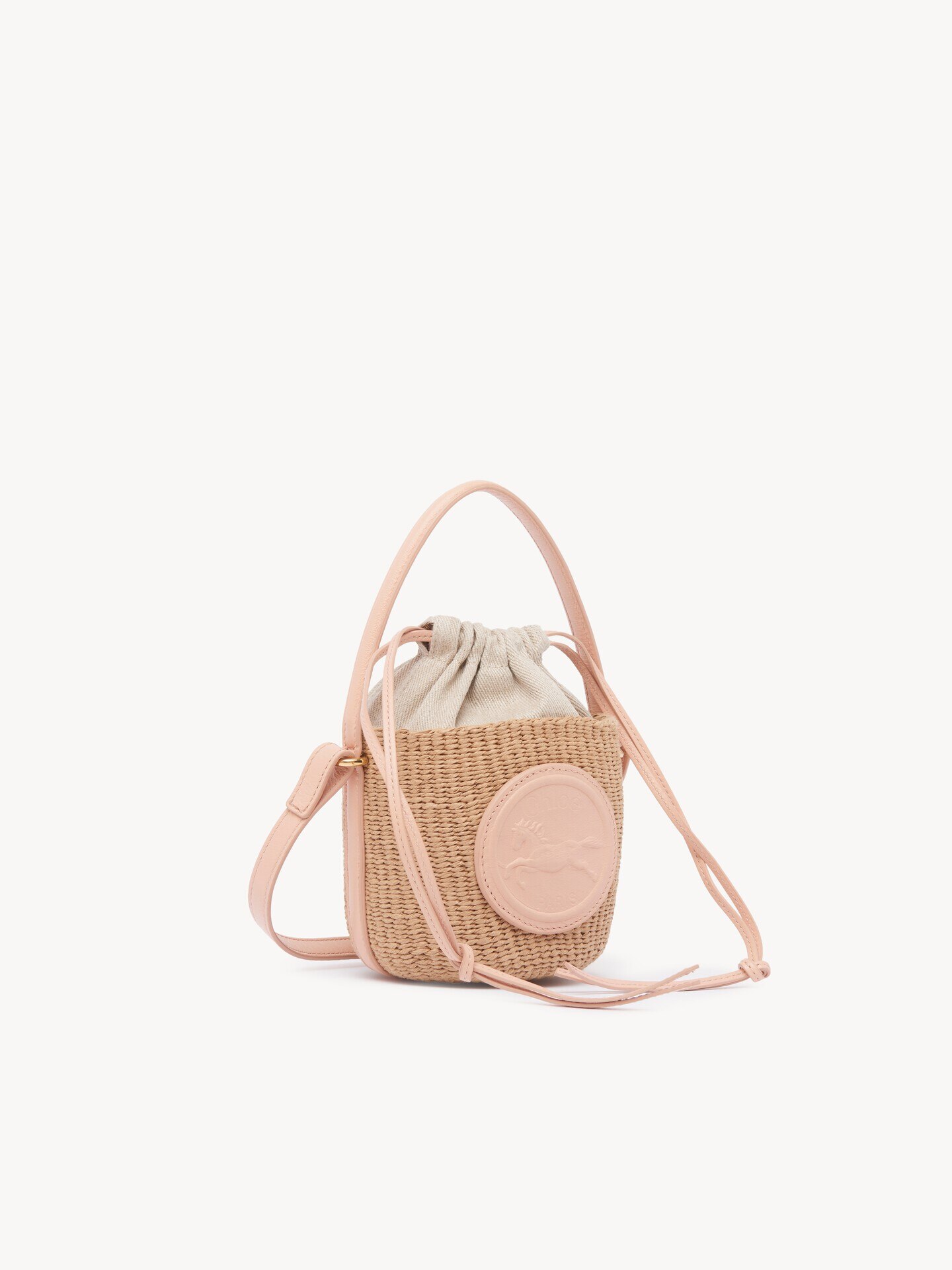 Mini Horse Medal basket bag in natural fibres - 1