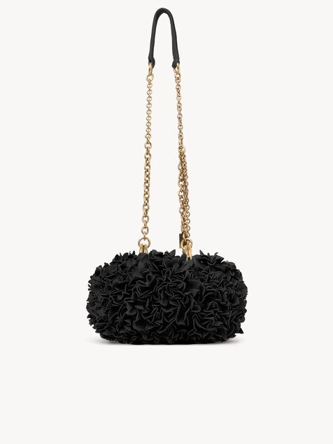 Chlo&eacute; Pliss&eacute; shoulder bag with chain in leather flowers