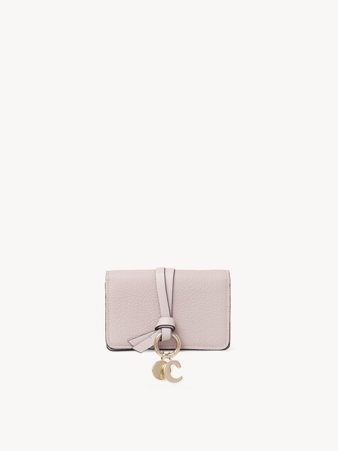 Alphabet card holder in grained leather