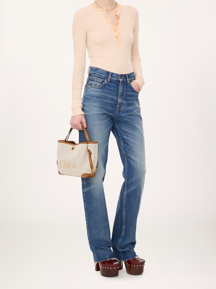 Small Chlo&eacute; Clover double carry bag in canvas - 7