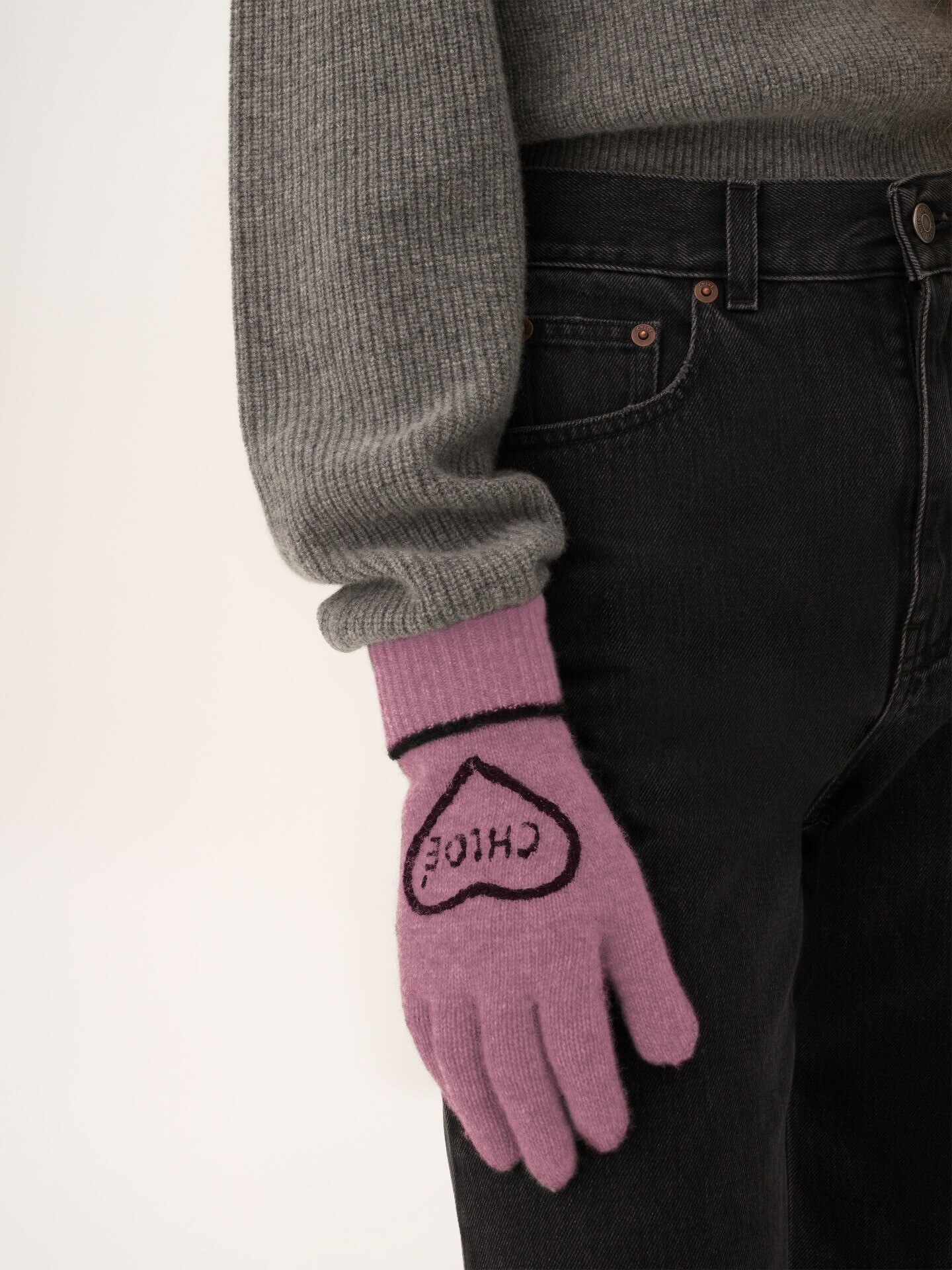 The Chlo&eacute; Encoeur gloves in wool & cashmere - 2