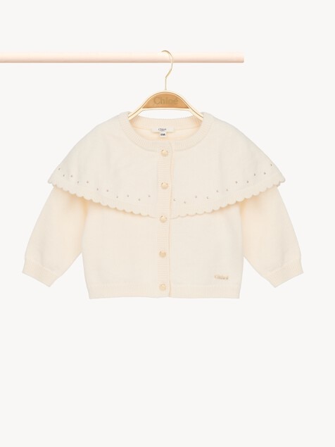 Cardigan a mantella da neonata