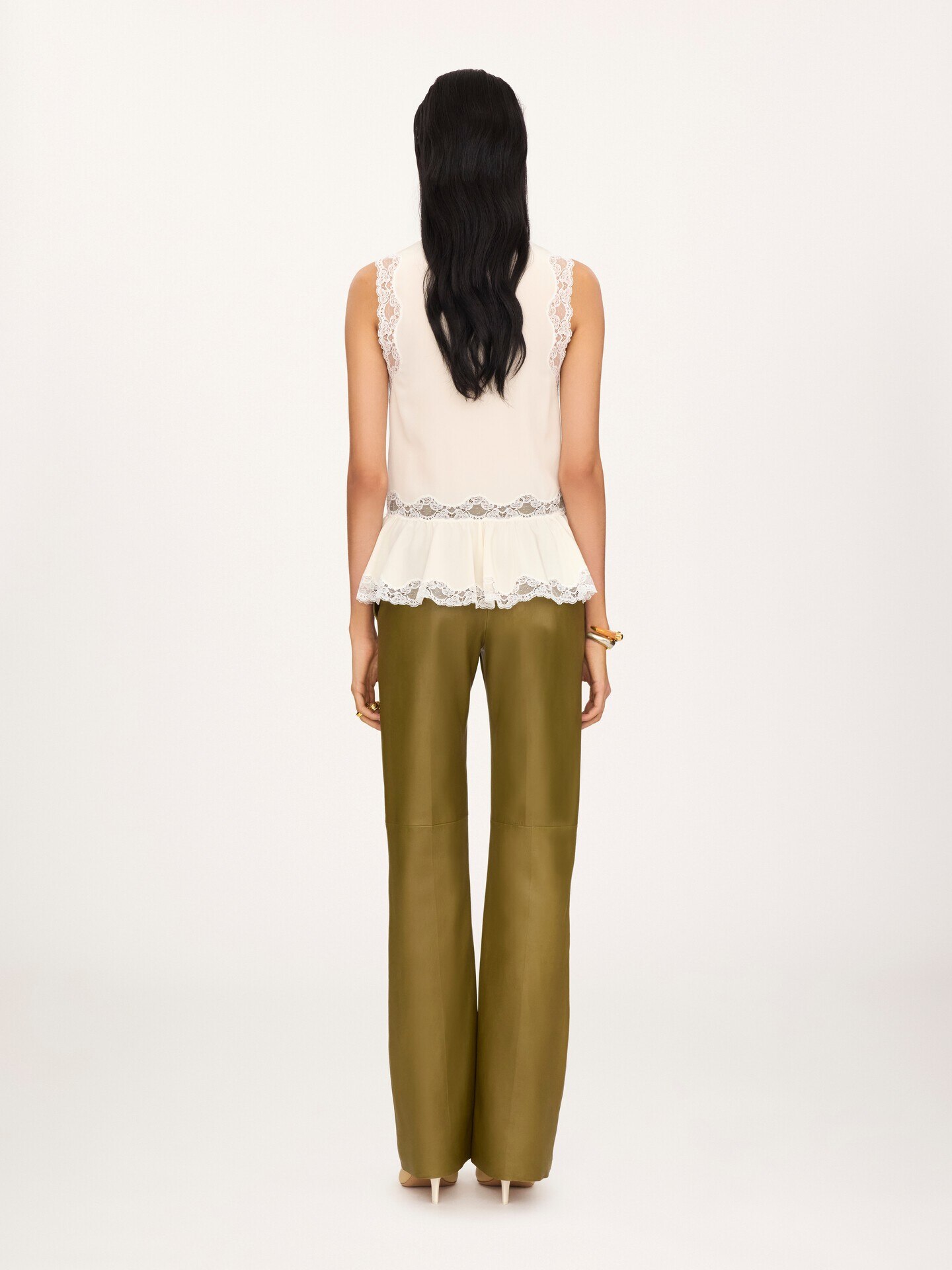 Pantalones rectos de cuero - 5