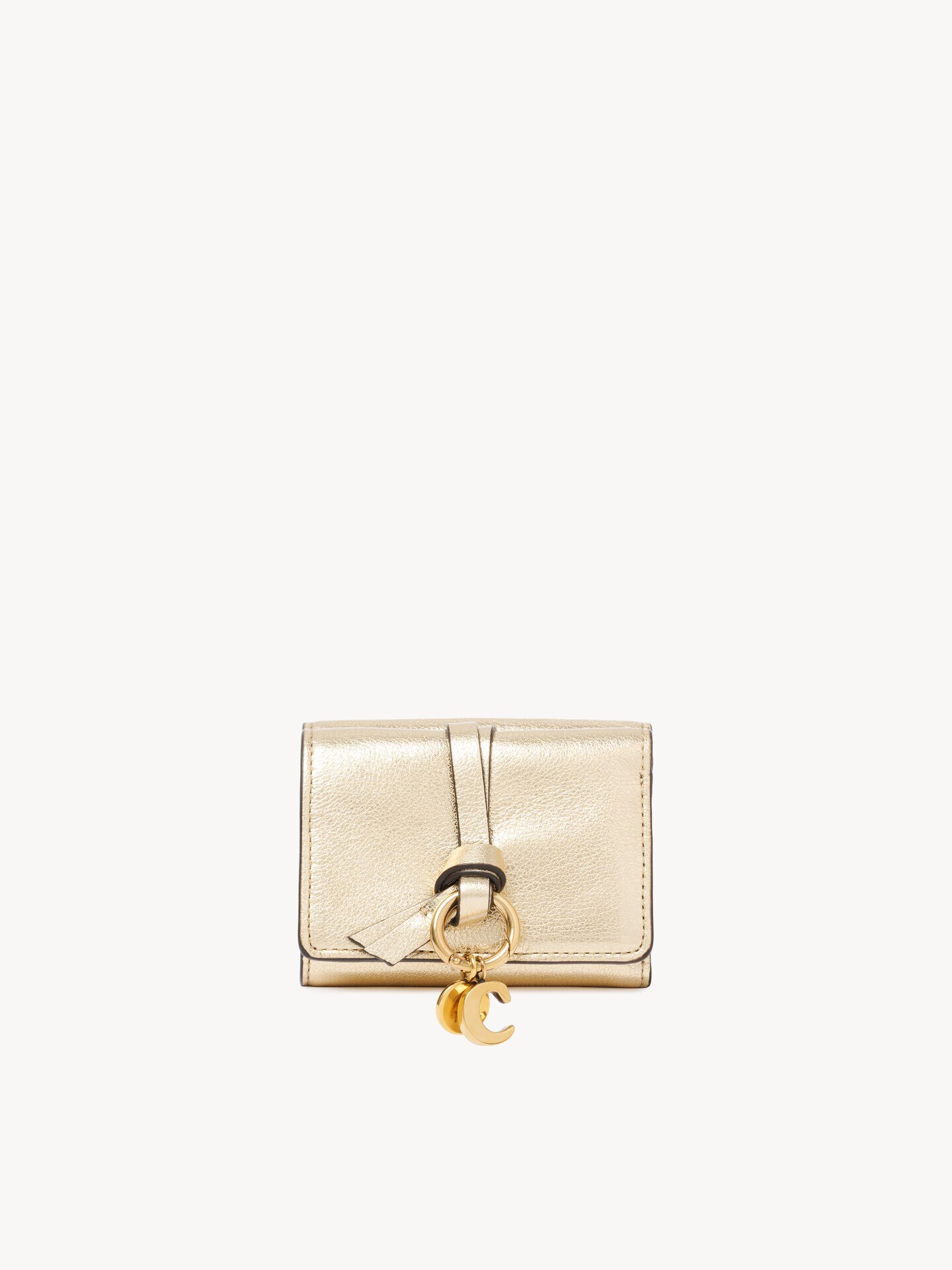 Mini Alphabet tri-fold in metallized leather - 1.0