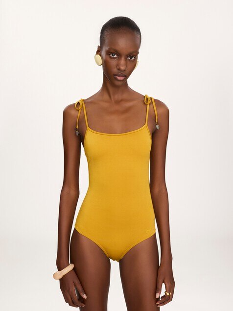Knotted one-piece swimsuit