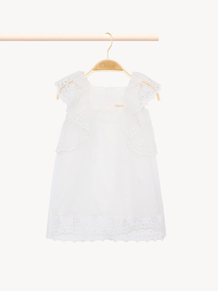 Baby ceremony dress, bonnet & bloomers gift set - 3