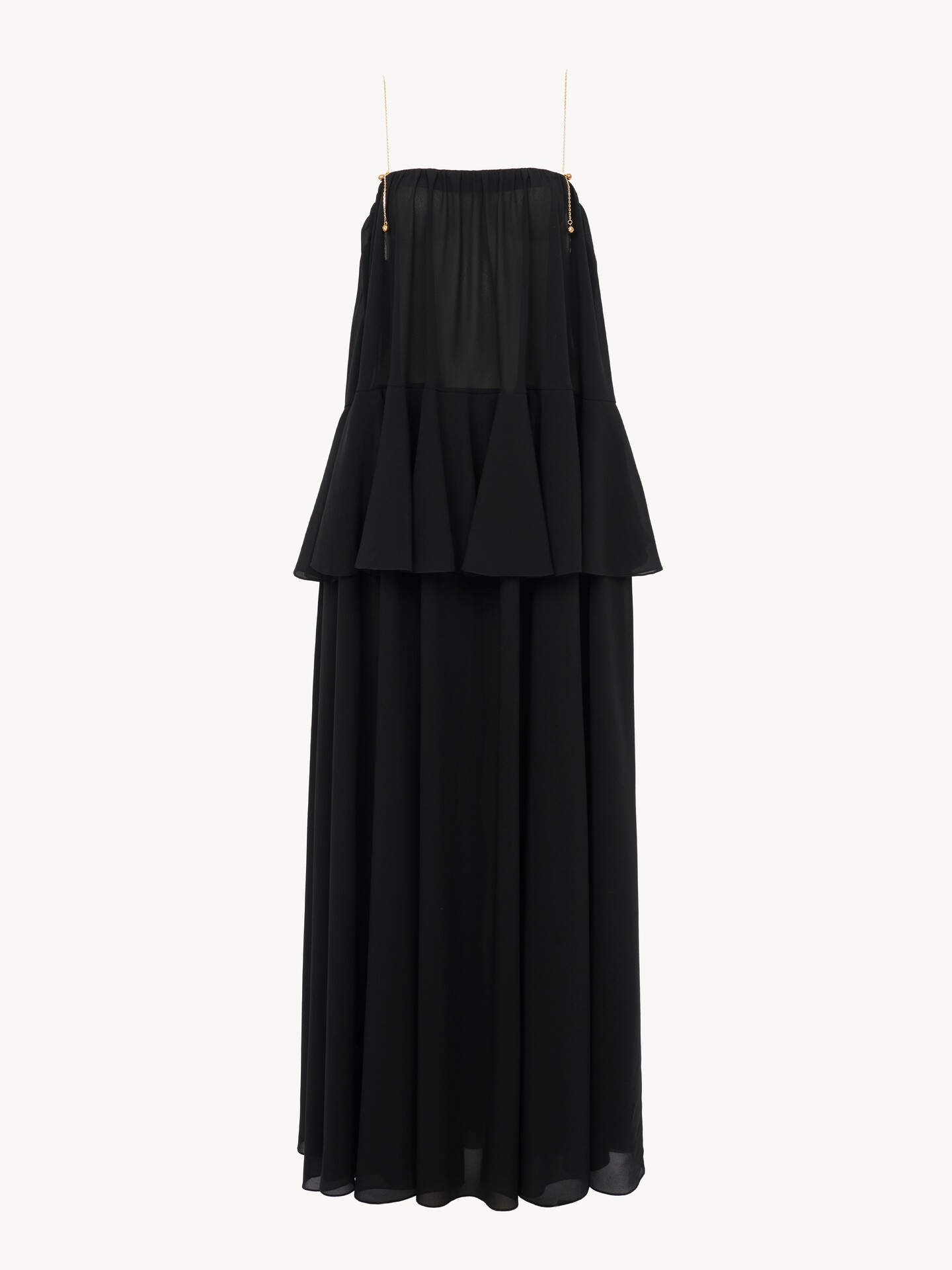 Sleeveless long dress in silk georgette - 2