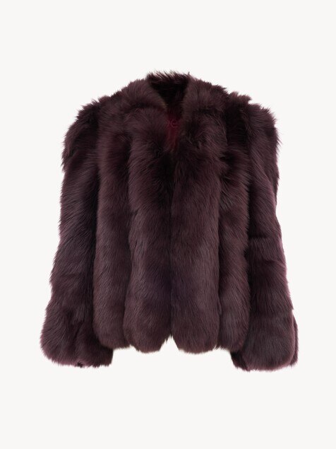 Oversized short coat in shearling