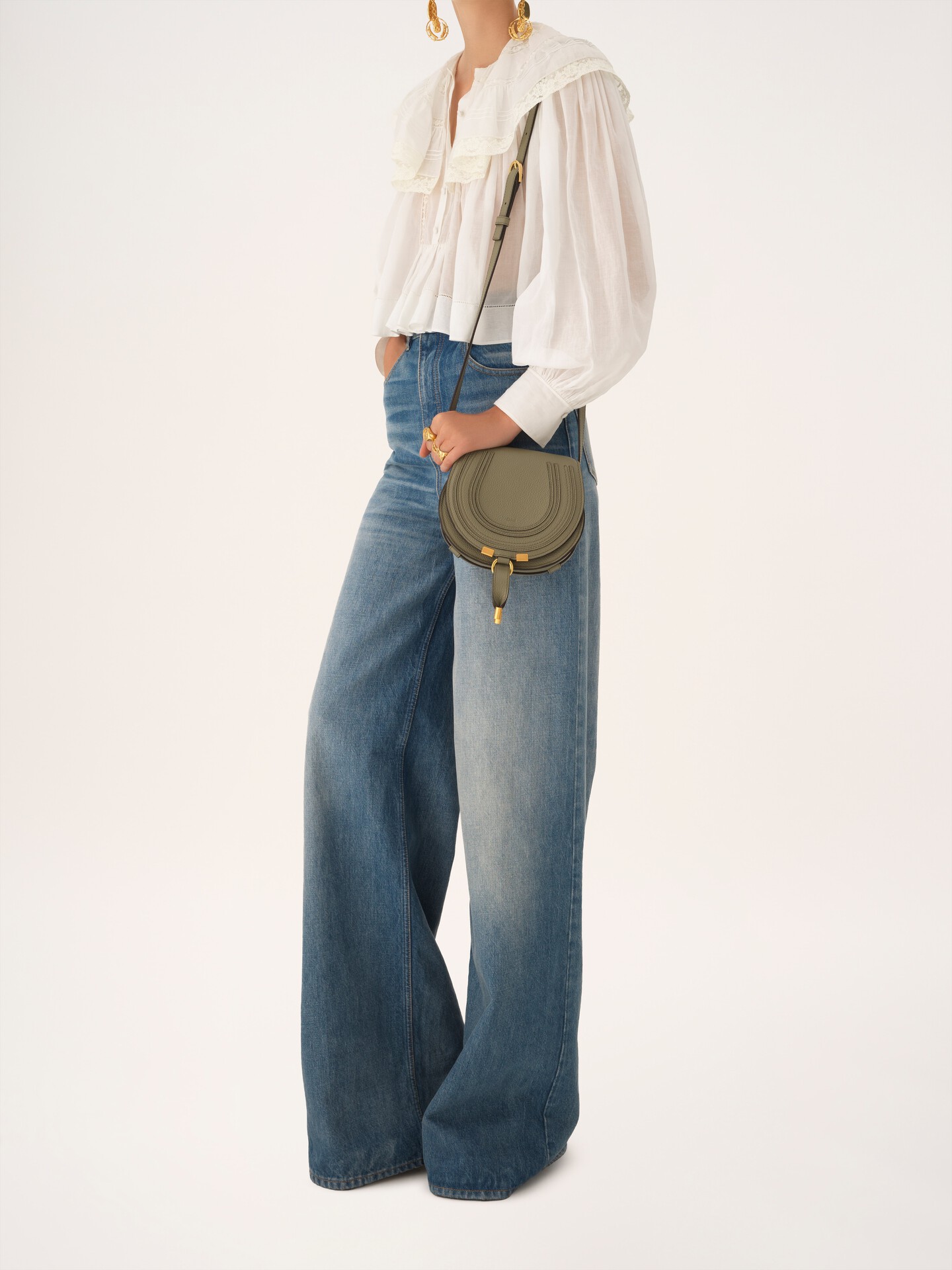 Borsa saddle Marcie piccola in pelle granata - 7.0