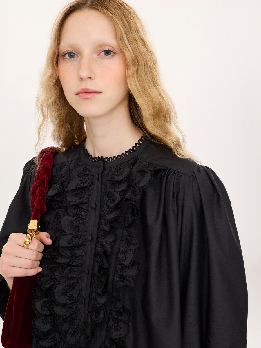Long-sleeve mini dress in technical taffeta - 7