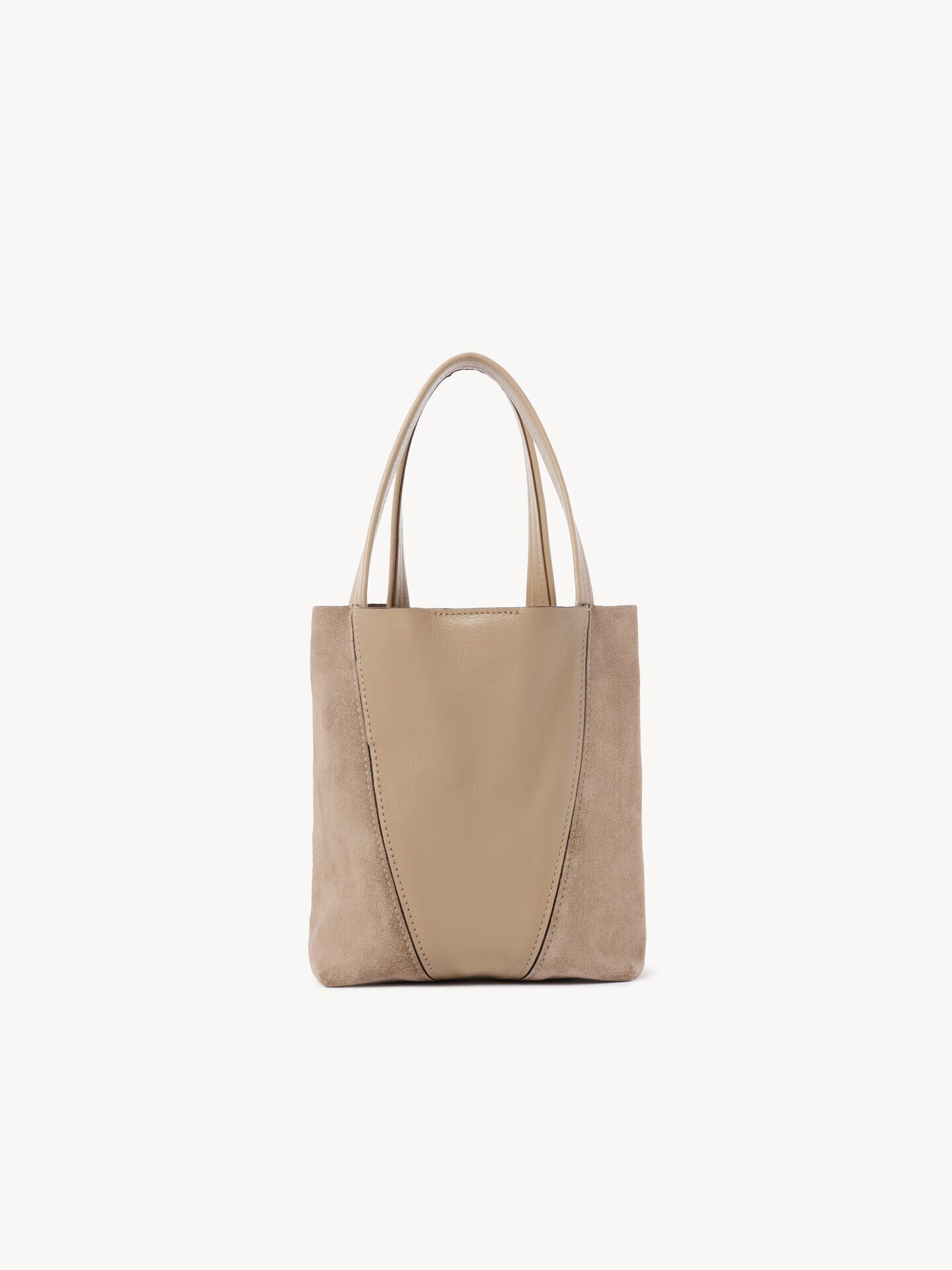 Small Chlo&eacute; Spin tote bag in grained and suede leather - 4.0