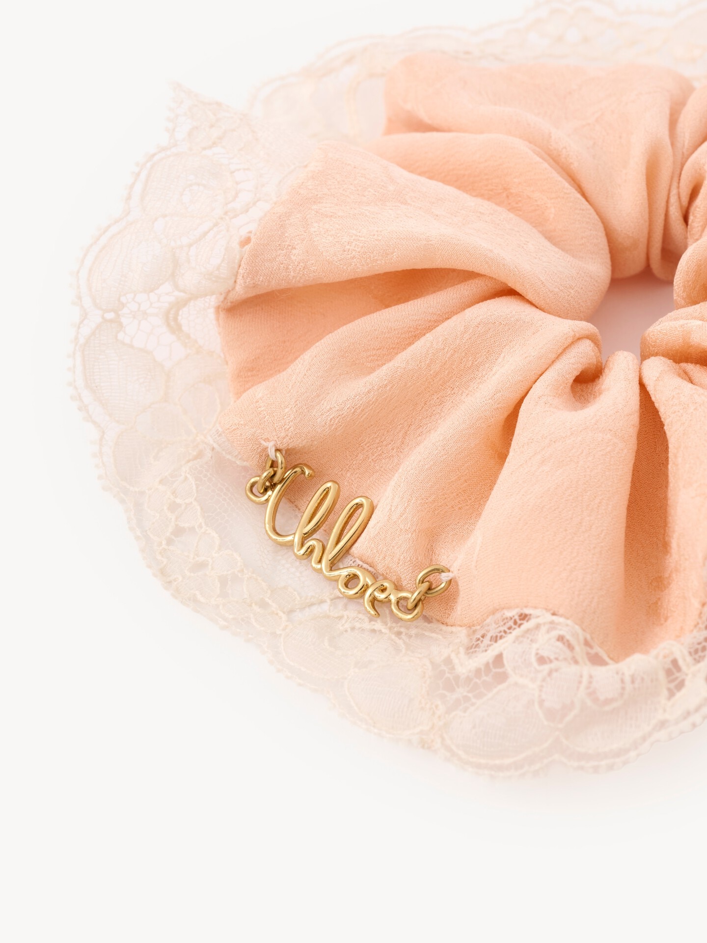 The Chlo&eacute; Poetic scrunchie in silk & lace - 3.0