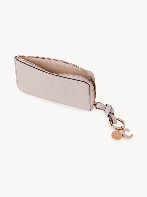 Alphabet wallet in grained leather