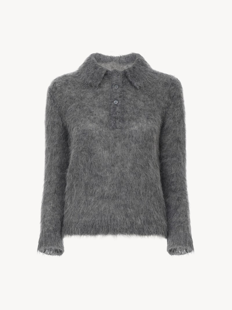 Polo sweater in an alpaca wool-blend knit by Chloé
