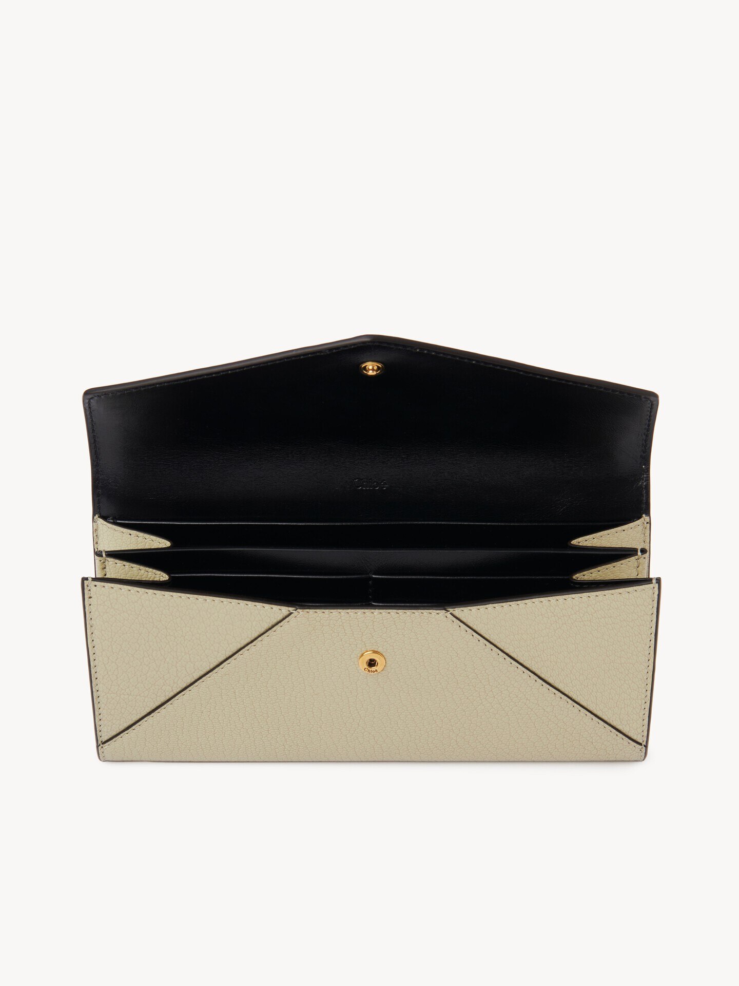 Envelope long wallet with flap in grained leather - 6