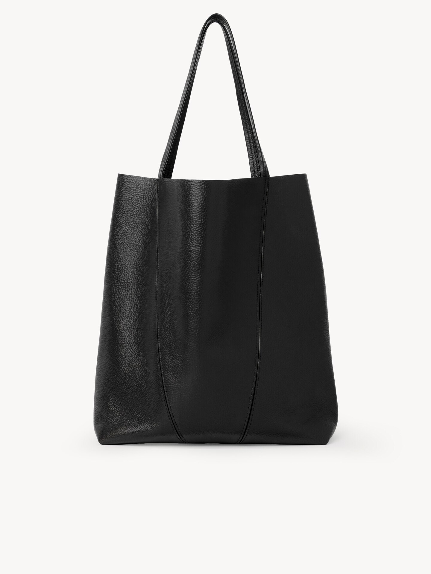Large Chloé Spin tote bag in grained leather Black - Chloé