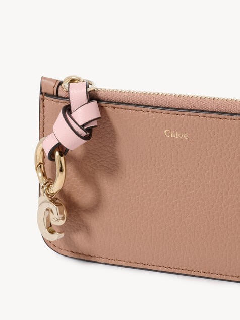 Alphabet wallet in grained leather