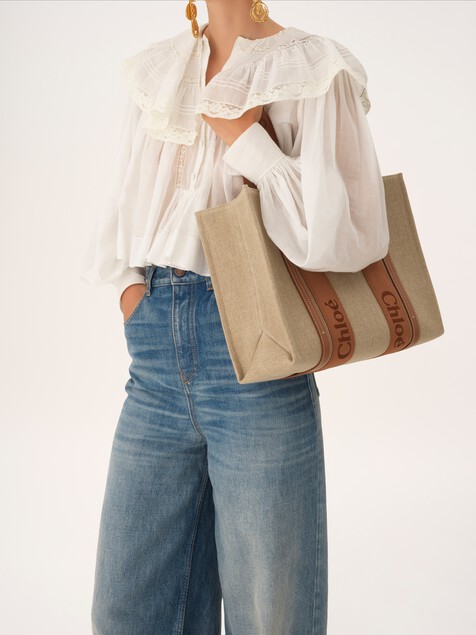 Woody tote bag in linen