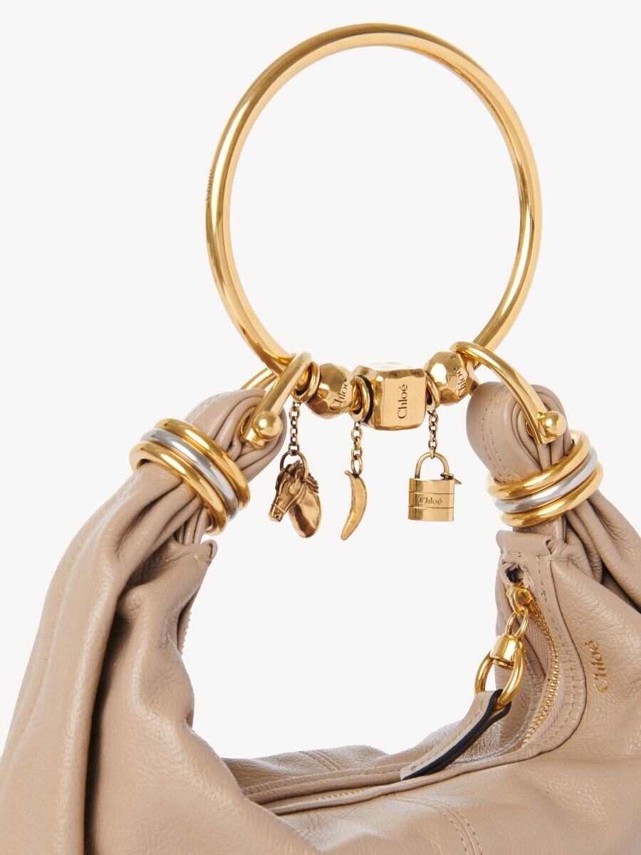 Small Bracelet Hobo bag in grained leather - 8