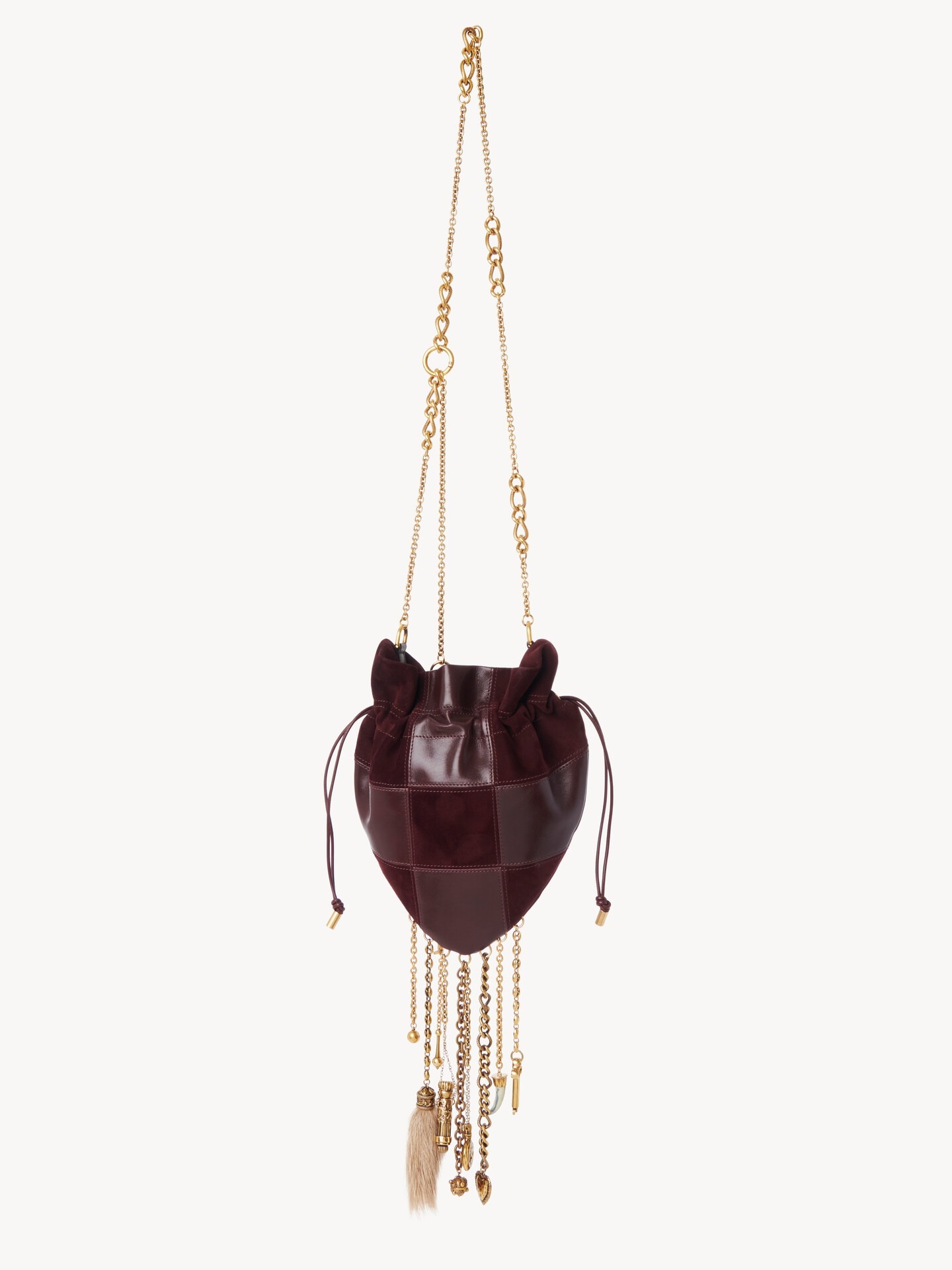 Ch&acirc;teau Treasures crossbody bag in grained & suede leather - 7